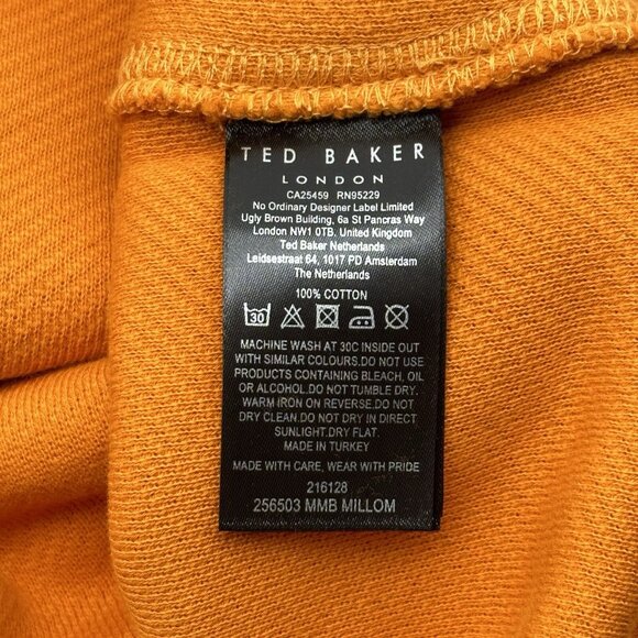 Ted Baker London Millom Men's Size 6/XXL Orange Textured Half Zip Jumper Sweater - Picture 8 of 14